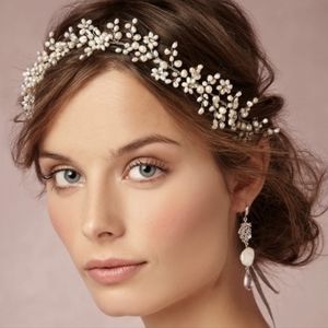 Bhldn - Twigs and Honey - Pearly Dreams Halo - Crystal Pearl Wedding Hair Comb